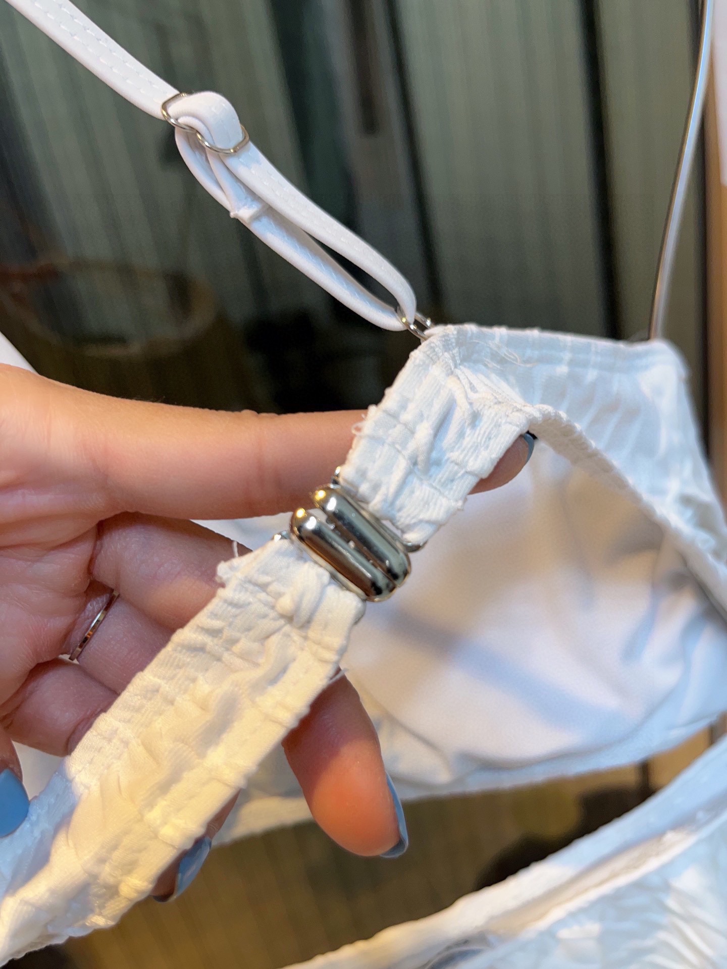 CHANEL Ruffle Irregular One-piece Swimsuit Bikini