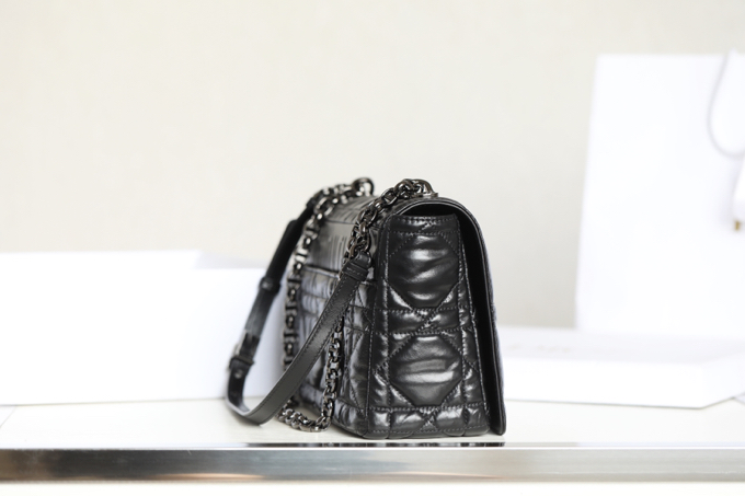 ▪️ DIOR CARO Black Gunmetal Buckle DR-061