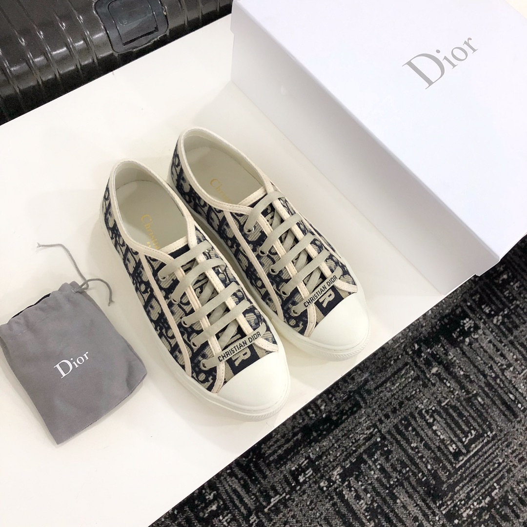 DIOR Antique Collection Blue letters Full electric embroidery Water-dyed sheepskin lining Private moulded outsole