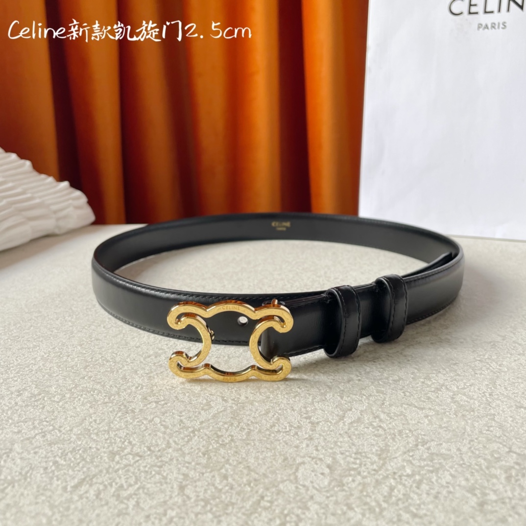 CELINE new leather Arc de Triomphe buckle ladies belt