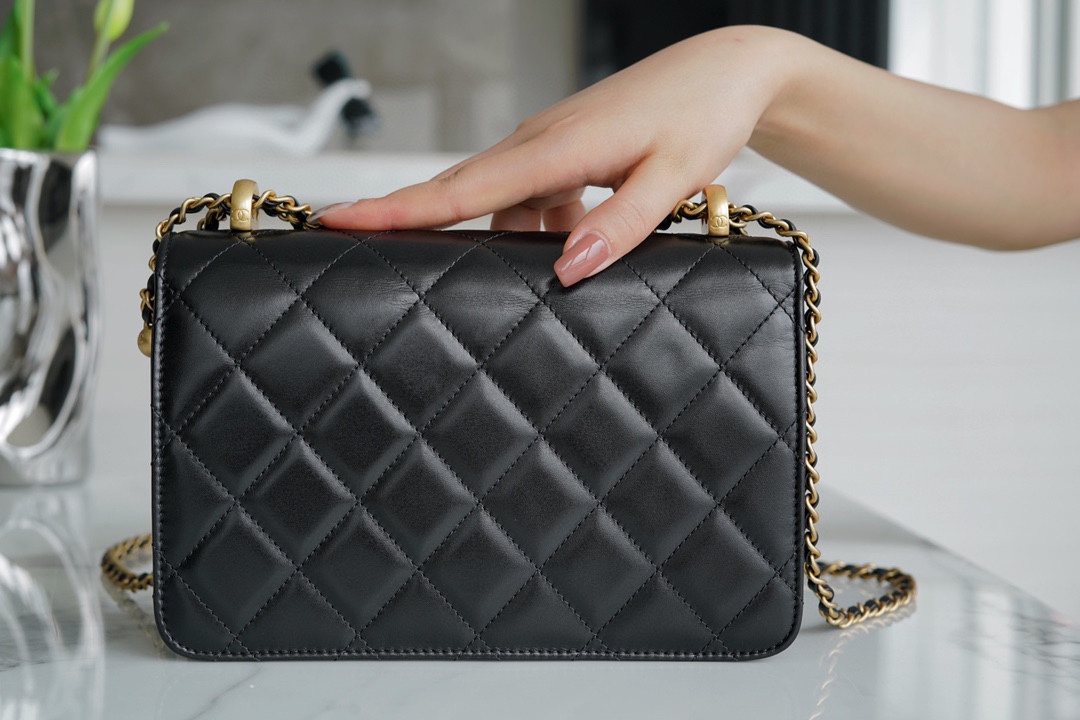 𝗖𝗛𝗔𝗘𝗡𝗟✦ 2021 Advanced Handcraft Workshop Double Golden Ball 𝗖𝗳 𝗠𝗶𝗻𝗶 𝟐𝟐𝐜𝐦 Black👰