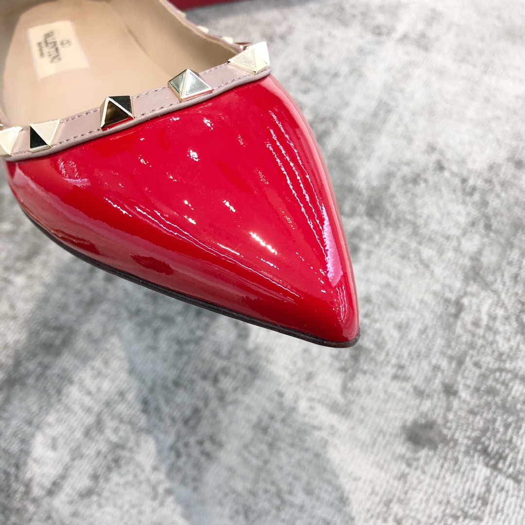 Valentino VT Collection Flats Patent Leather Red