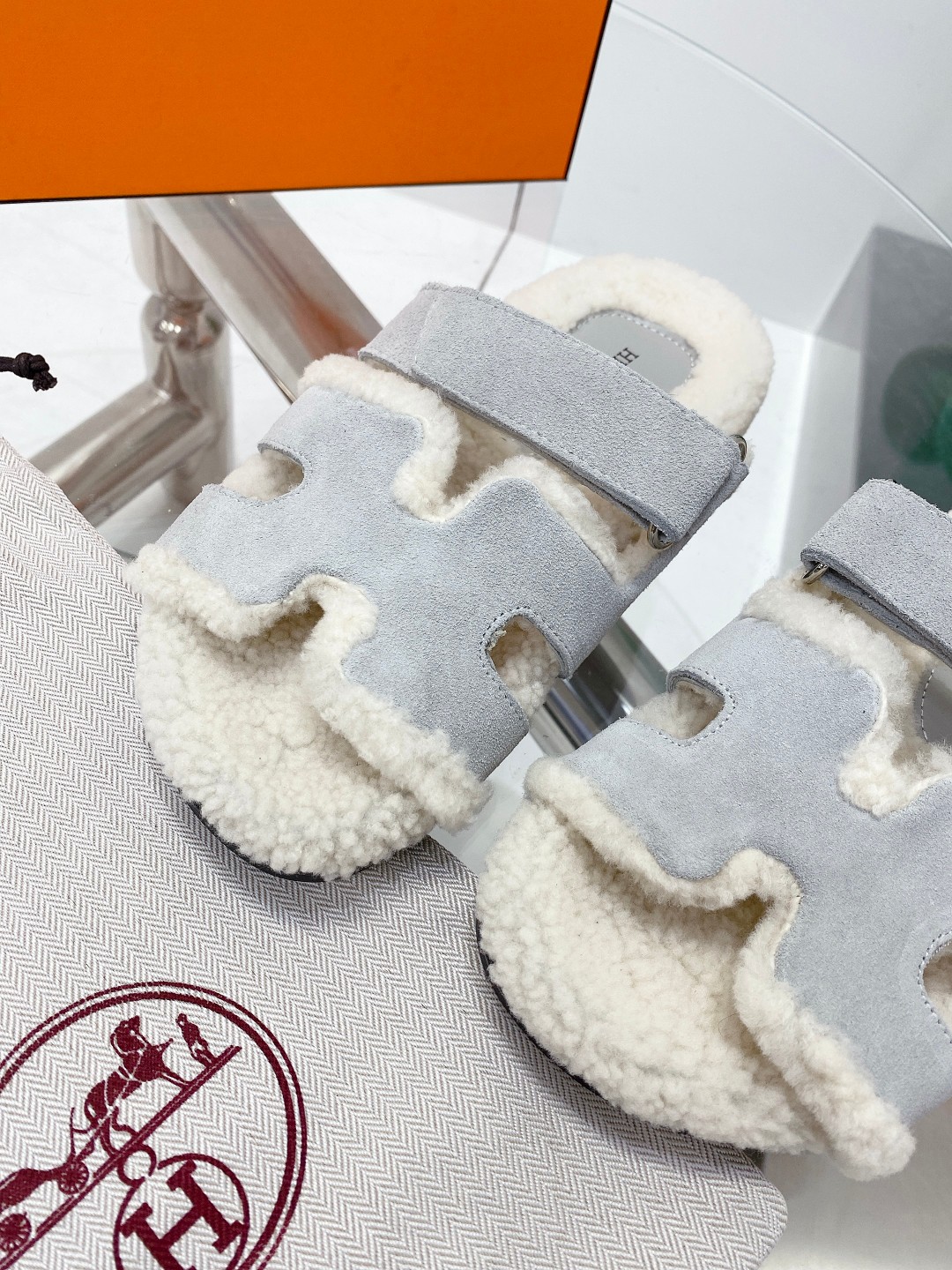 Hermes teddy fur uncle shoes