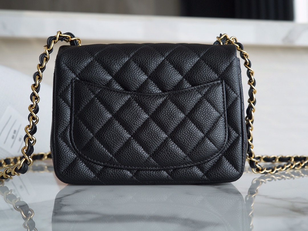 𝐂𝐇𝐀𝐍𝐄𝐋 Classic Flap France 𝐇𝐚𝐚𝐬Original Lychee Pattern🐂 Classic Flap Bag Fang Fatty🔆Black Gold🖤