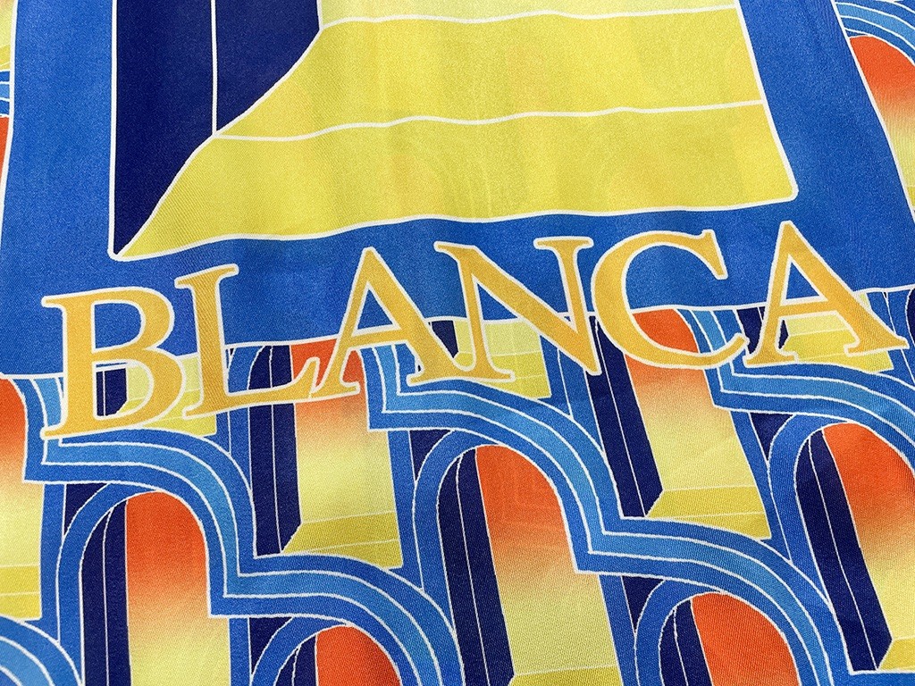 Casablanca Dream Gate, White twill silk short sleeve shirt