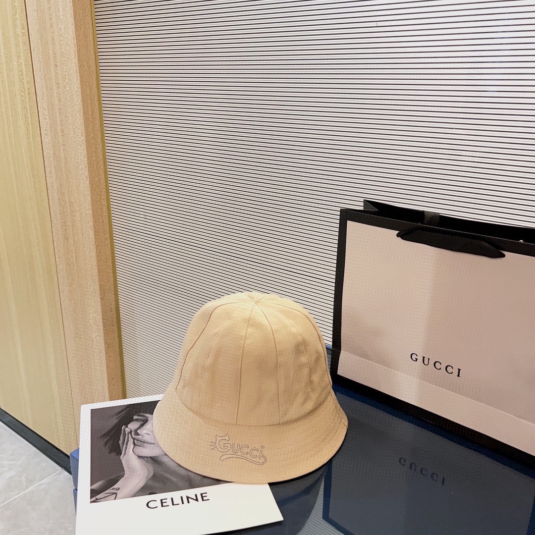 [Gucci Gucci] 2023 new dome playful bucket hat fisherman hat