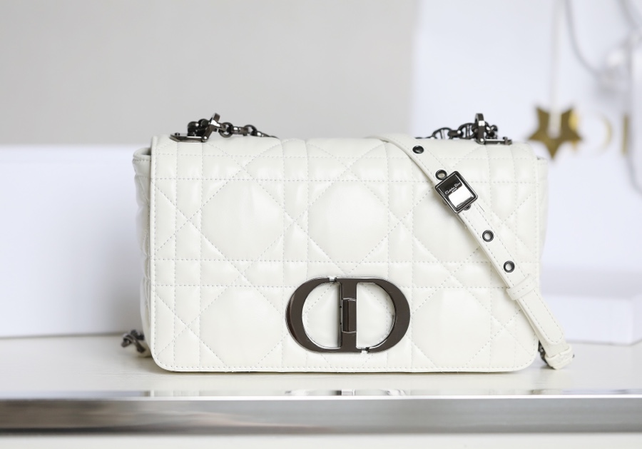▪️ DIOR CARO White Gunmetal Buckle DR-061