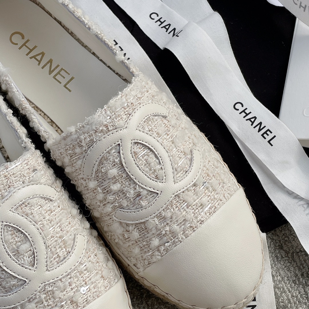 CHANEL fisherman shoes custom mixed sheepskin imported leather embryo leather upper soft inner cushion sheepskin