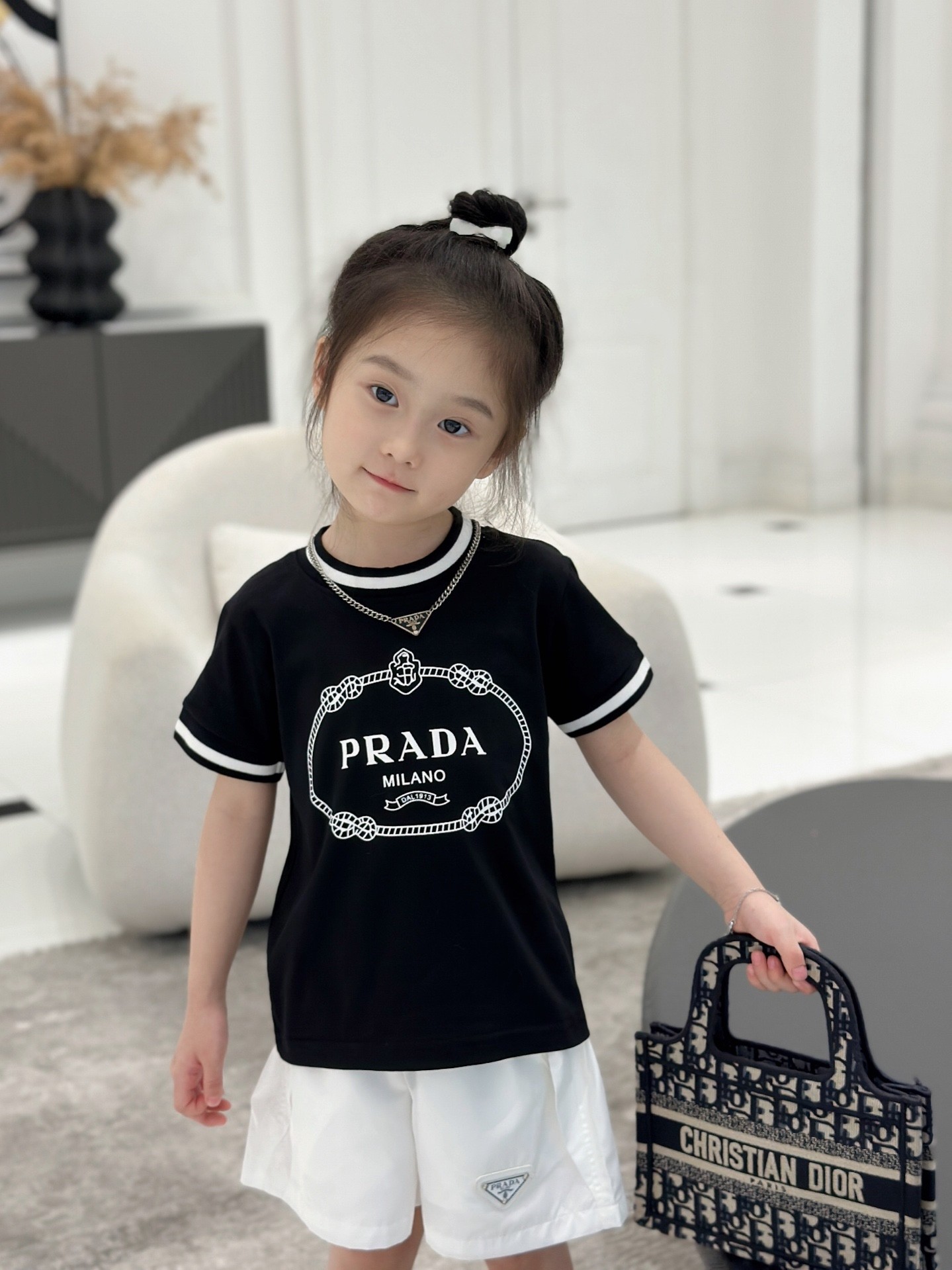 Prada new summer girls' T-shirt suit