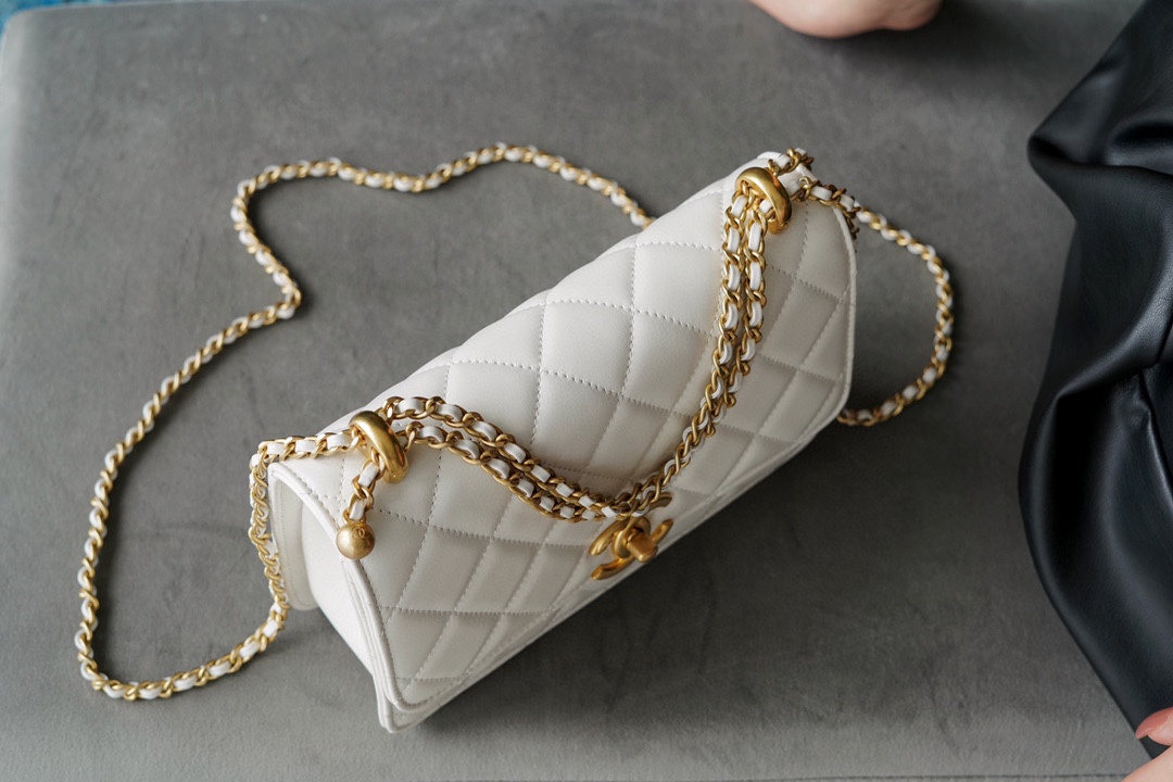 𝗖𝗛𝗔𝗘𝗡𝗟✦2021 Advanced Handcraft Workshop Double Golden Ball 𝗖𝗳 𝗠𝗶𝗻𝗶 𝟐𝟐𝐜𝐦 White👰