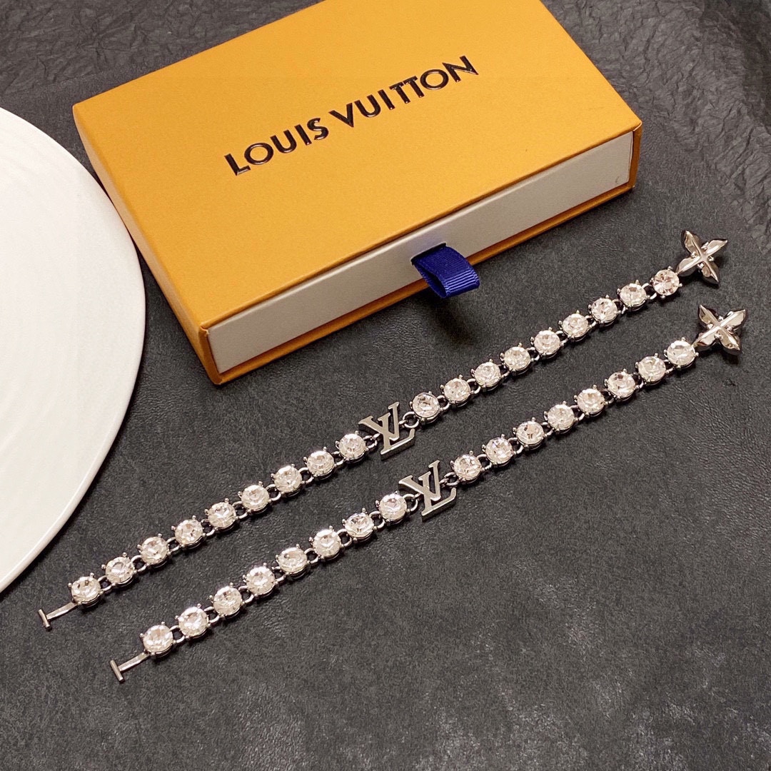 Louis Vuitton Imported Rhinestone Zirconia Bracelet 18cm and 21cm two sizes