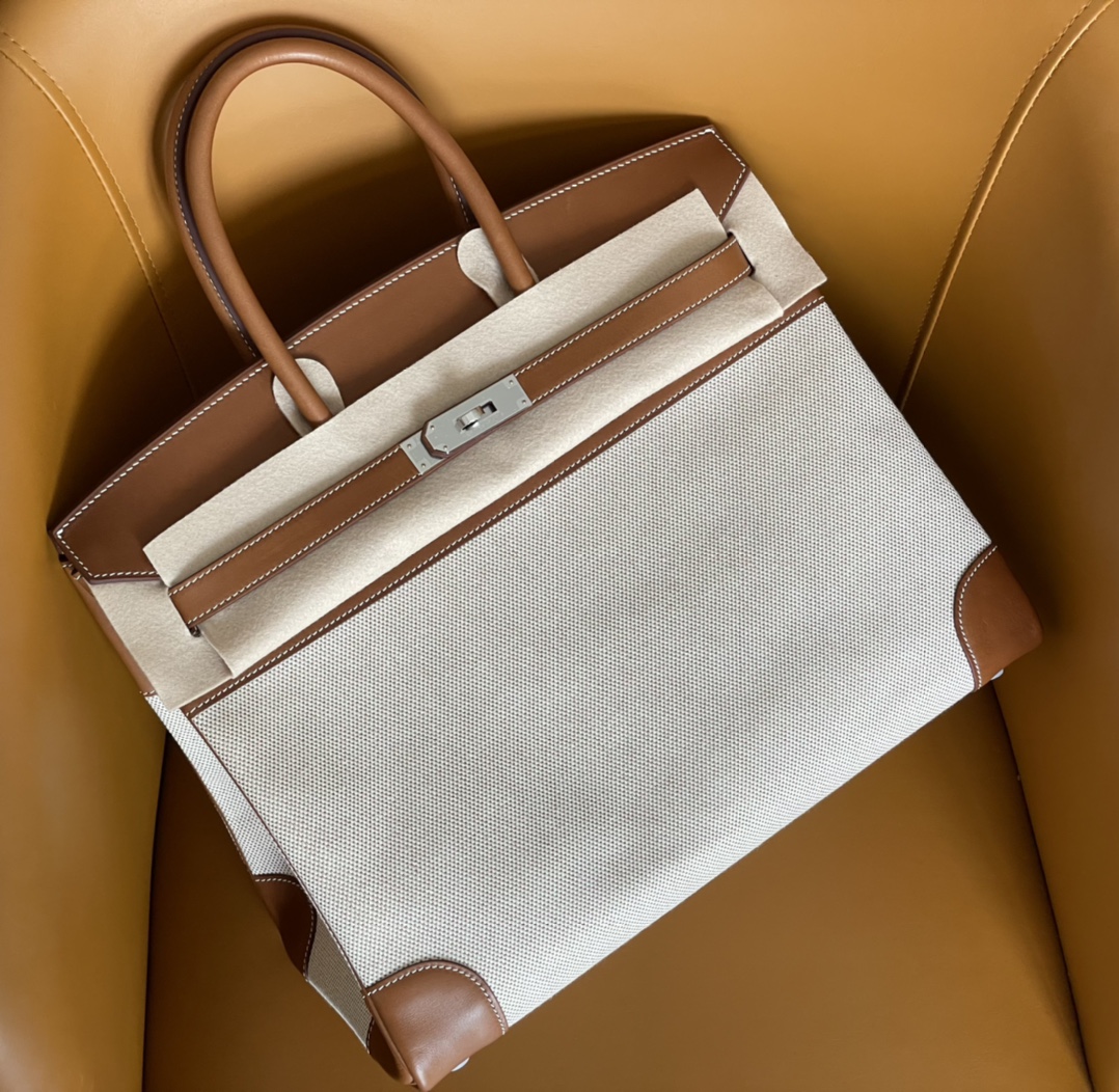 Bk35 saddle leather canvas silver buckle