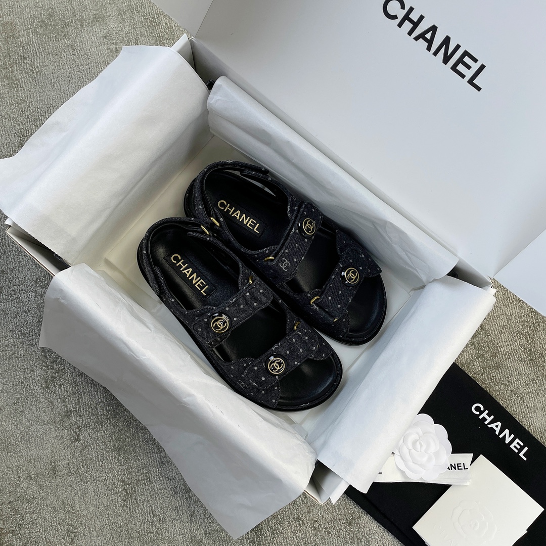 CHANEL new color bow sandals classic beach shoes every year the new color