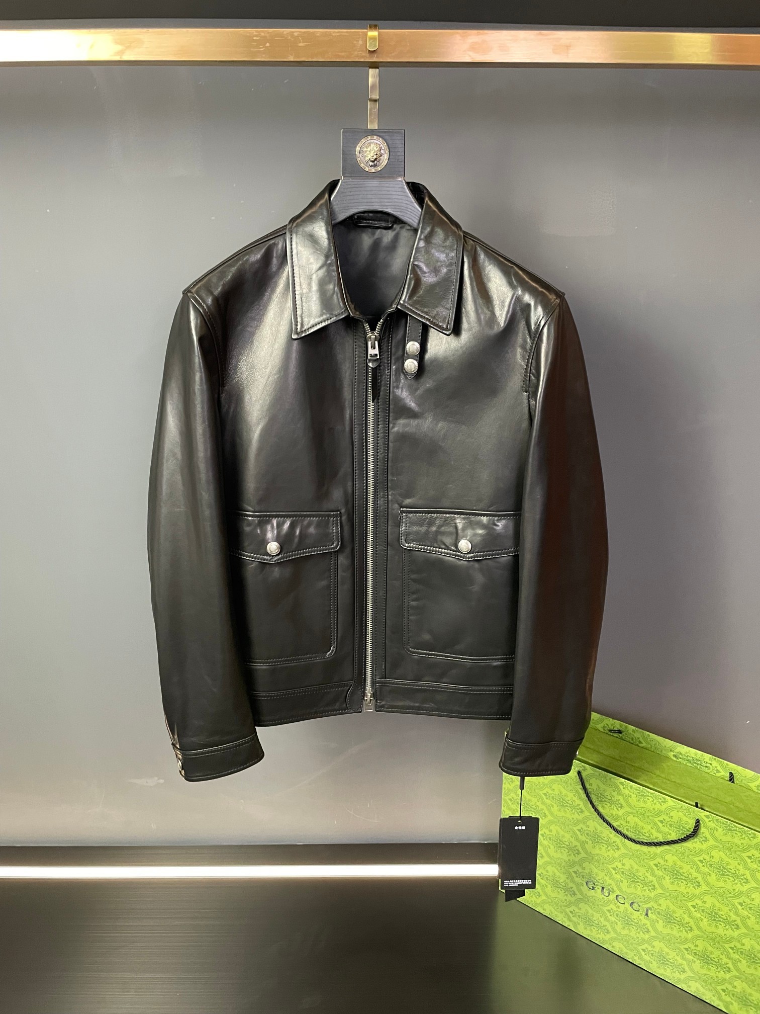Tom Ford Sheepskin lapel leather jacket