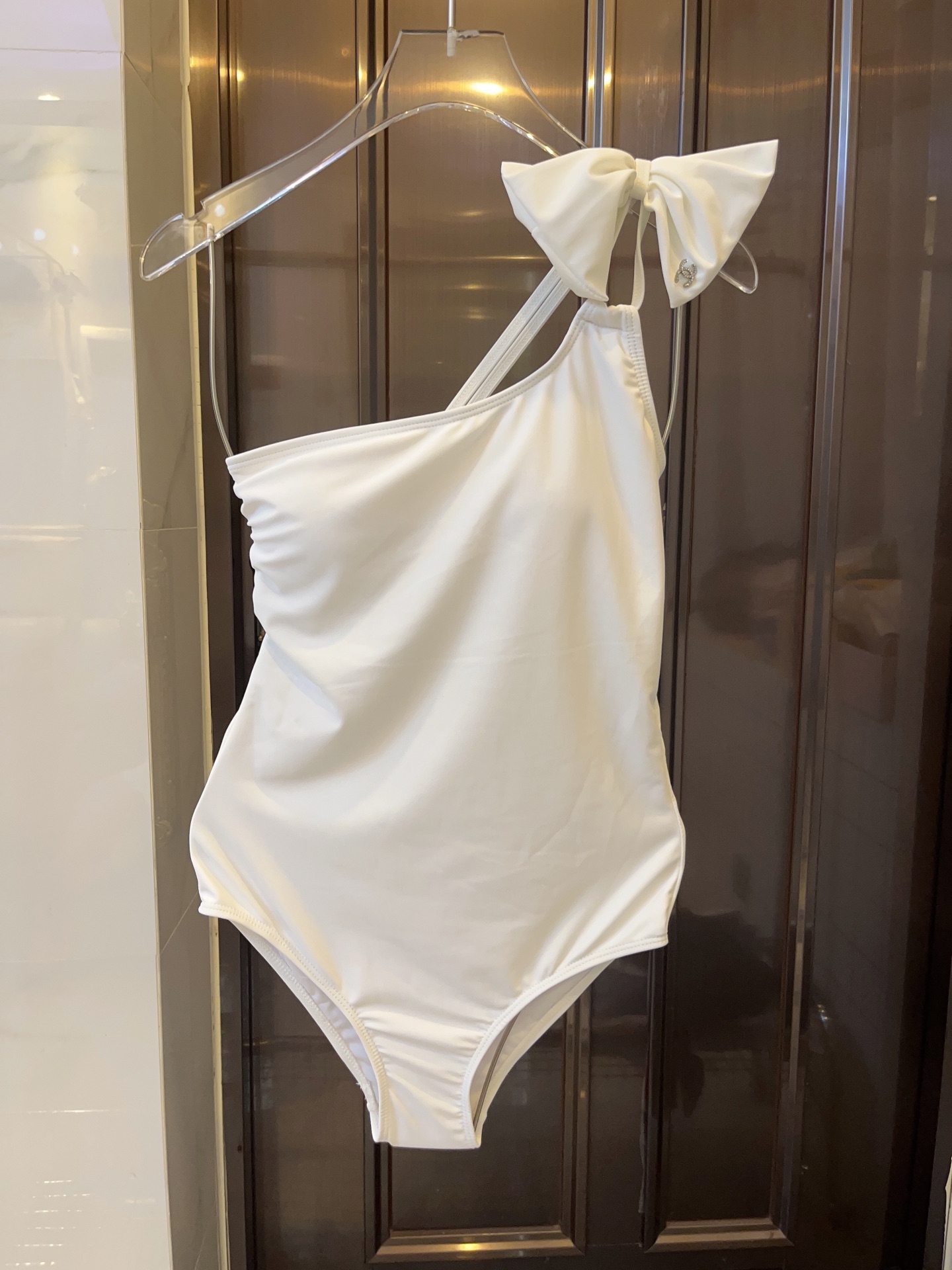 Chanel New one-piece swimming costume with one shoulder