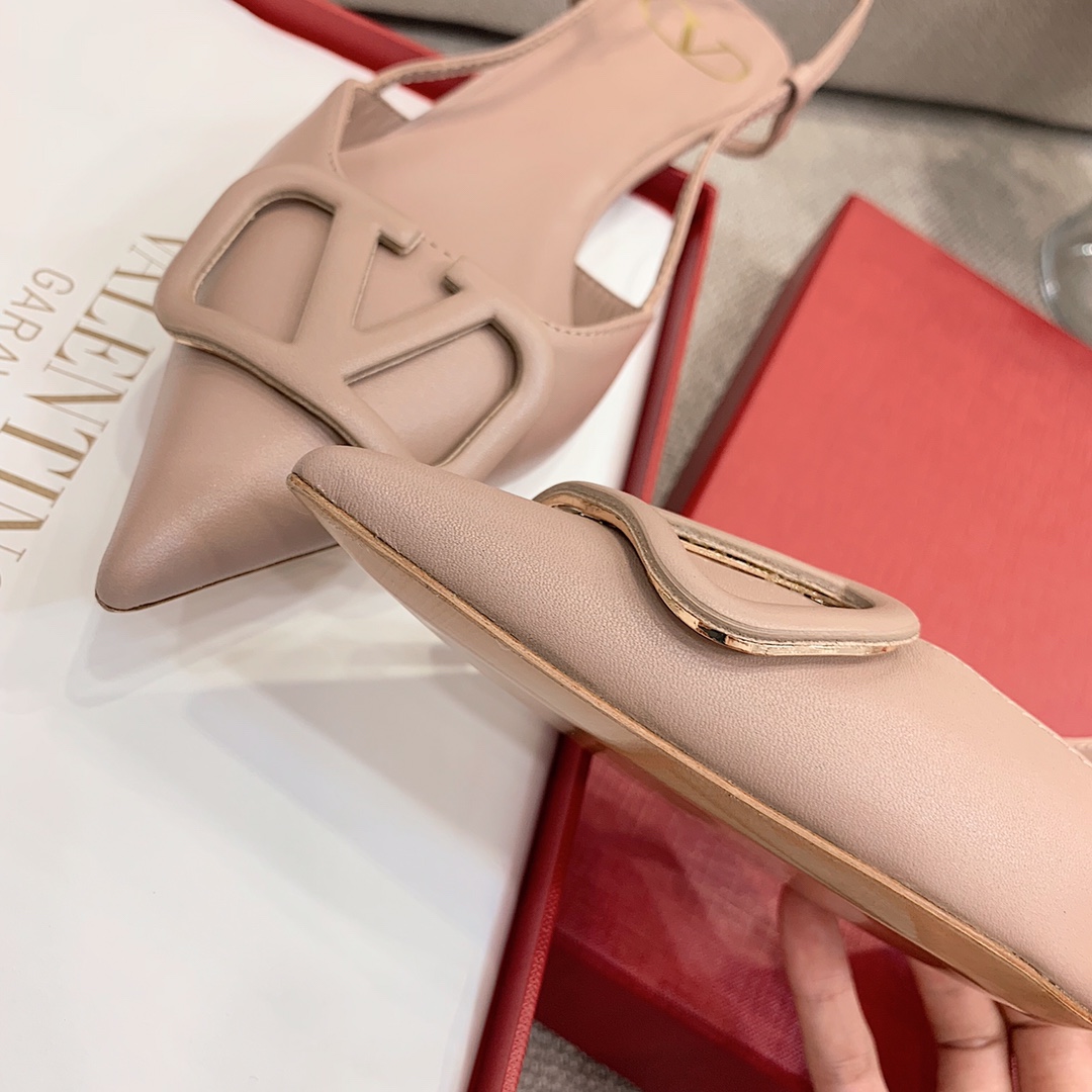 【Valentino】Valentino highest version of kitten heel sandals custom original top calfskin