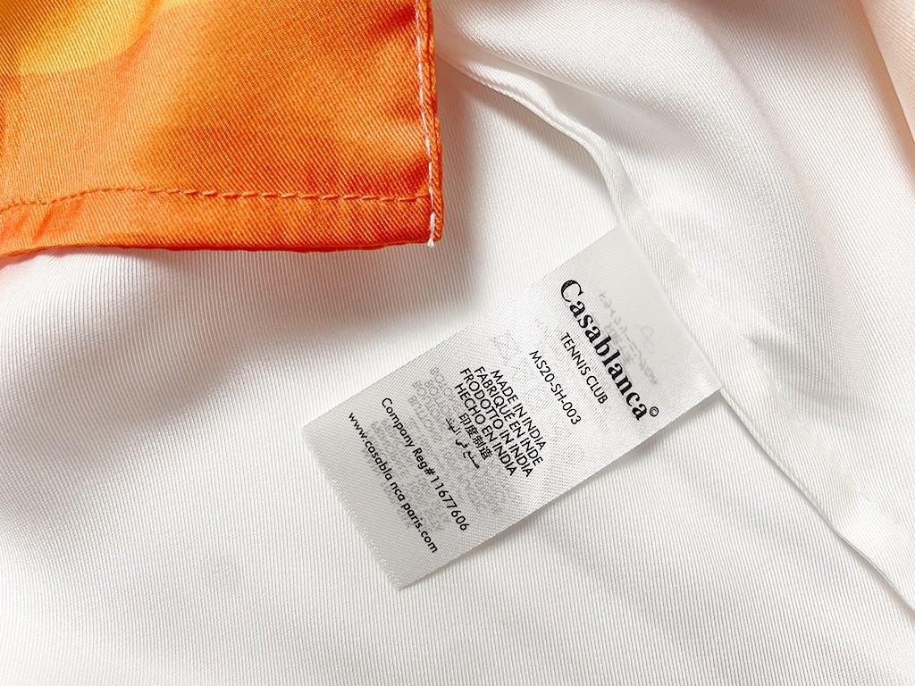 Casablanca 23SS white cactus tennis court shirt