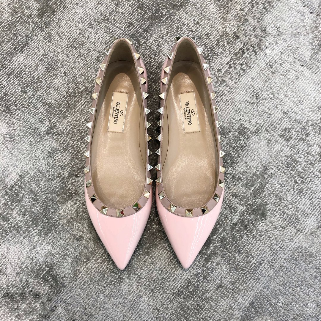 Valentino VT Collection Flats Patent Leather Pink