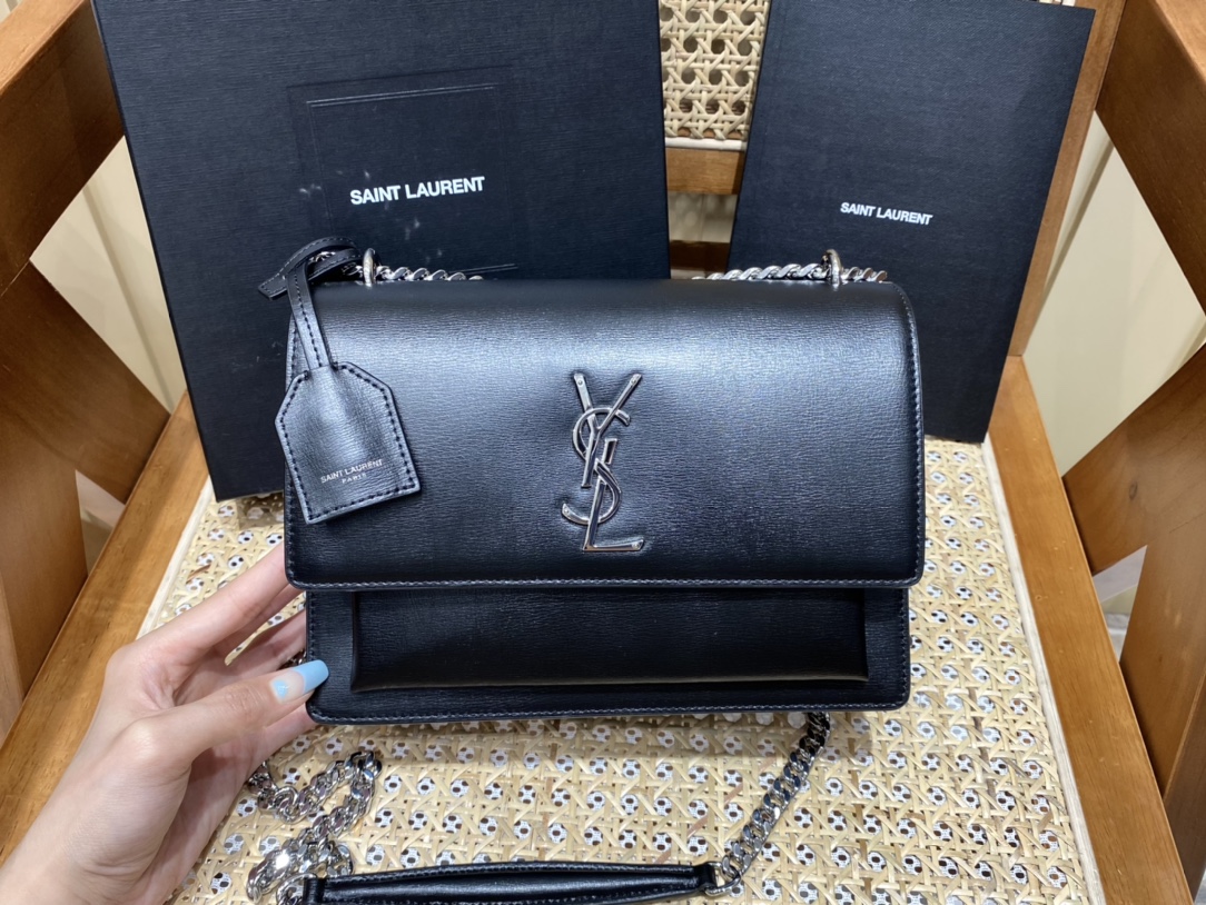 SAINT LAURENT 𝑺𝒖𝒏𝒔𝒆𝒕 𝟮𝟮𝒄𝒎 #442906Original leather