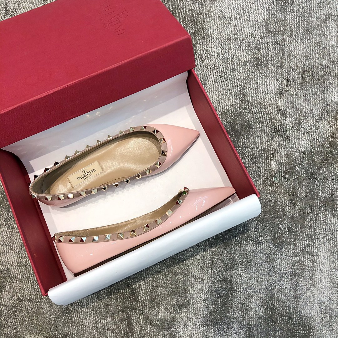 Valentino VT Collection Flats Patent Leather Pink