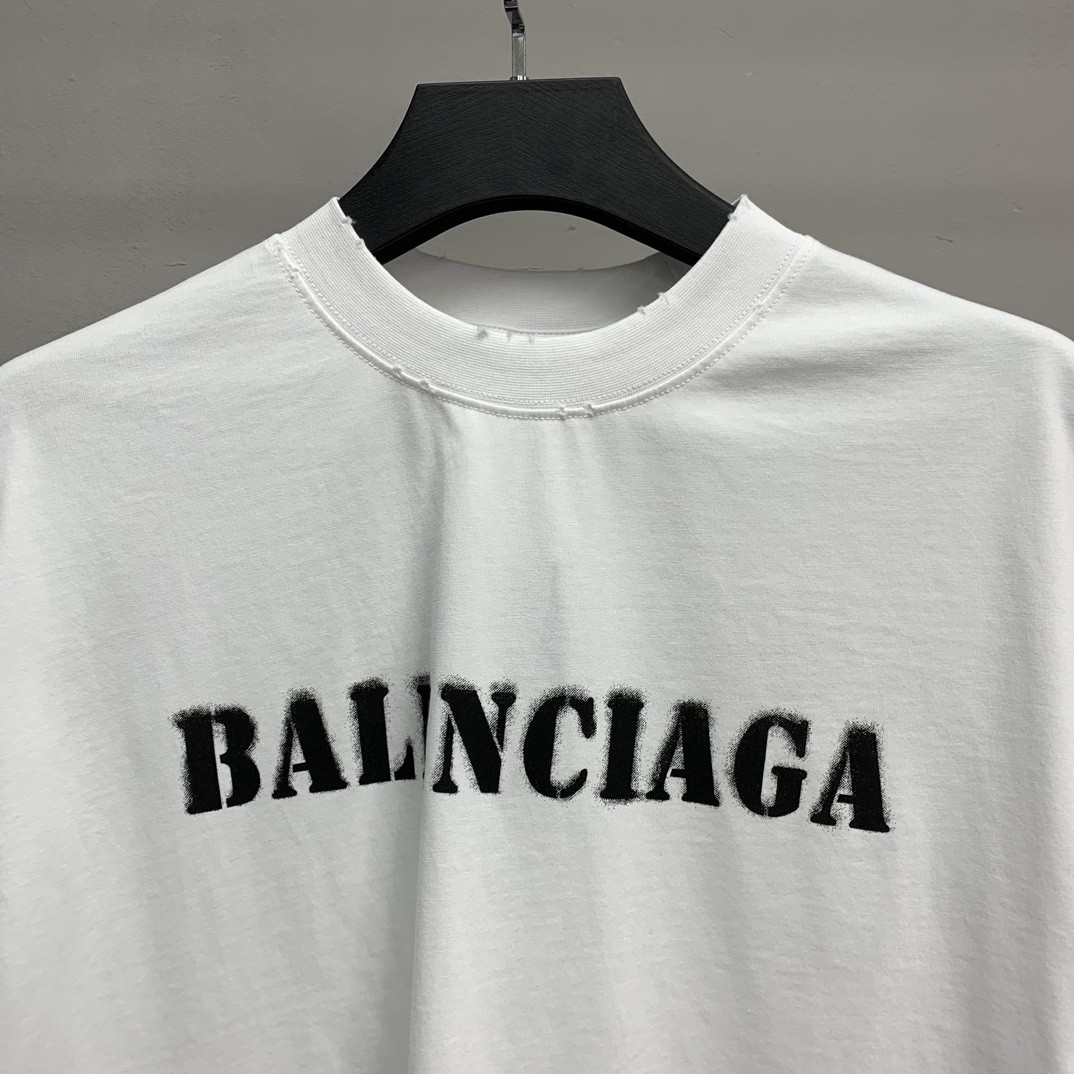 Balenciaga front and back T-shirt with blurred letters