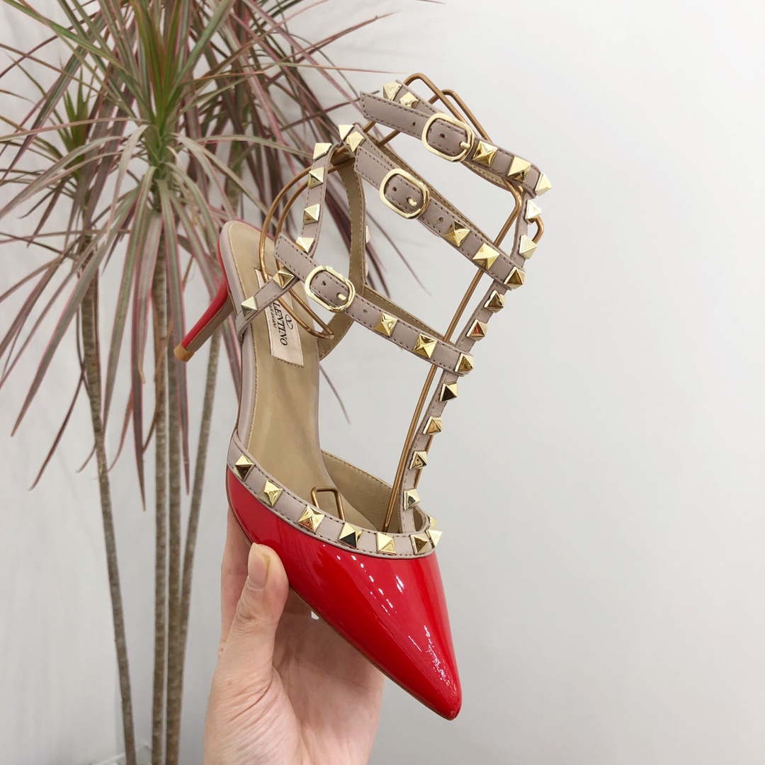 【Valentino】Valentino Valentino top version large red patent leather 3 with 6.5cm high heels
