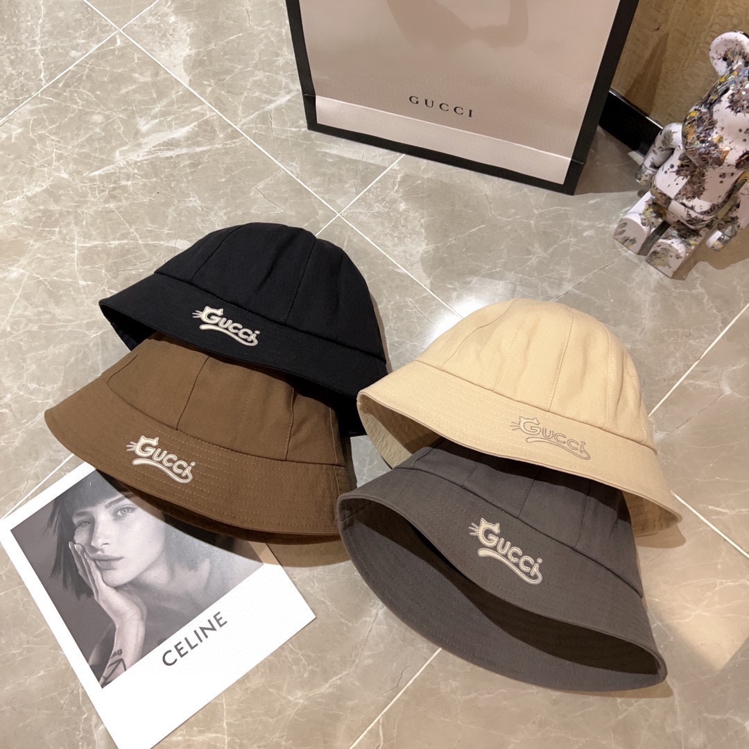 [Gucci Gucci] 2023 new dome playful bucket hat fisherman hat