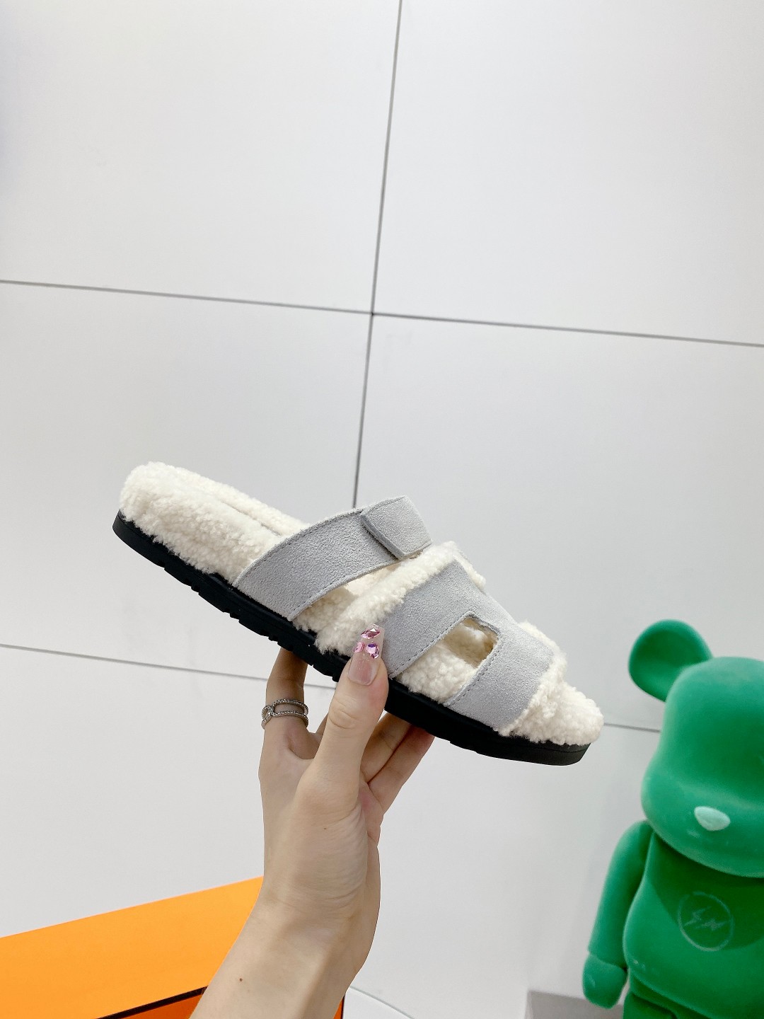 Hermes teddy fur uncle shoes