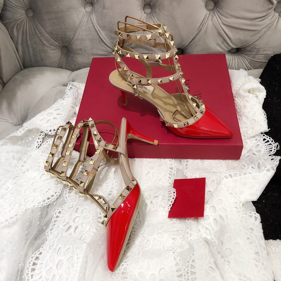【Valentino】Valentino Valentino top version large red patent leather 3 with 6.5cm high heels