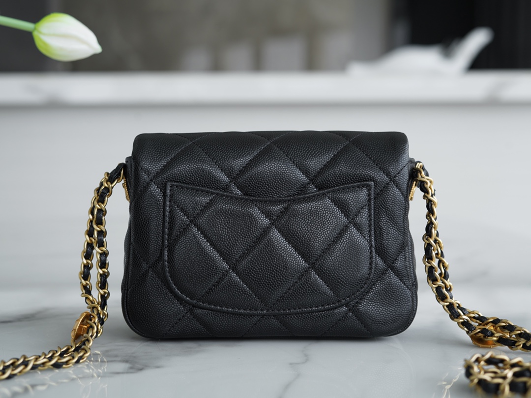 𝗖𝗛𝗔𝗘𝗡𝗟✦ 22A Advanced Handcraft Workshop Gold Coin Cover Bag Fang Fatty Genuine Leather