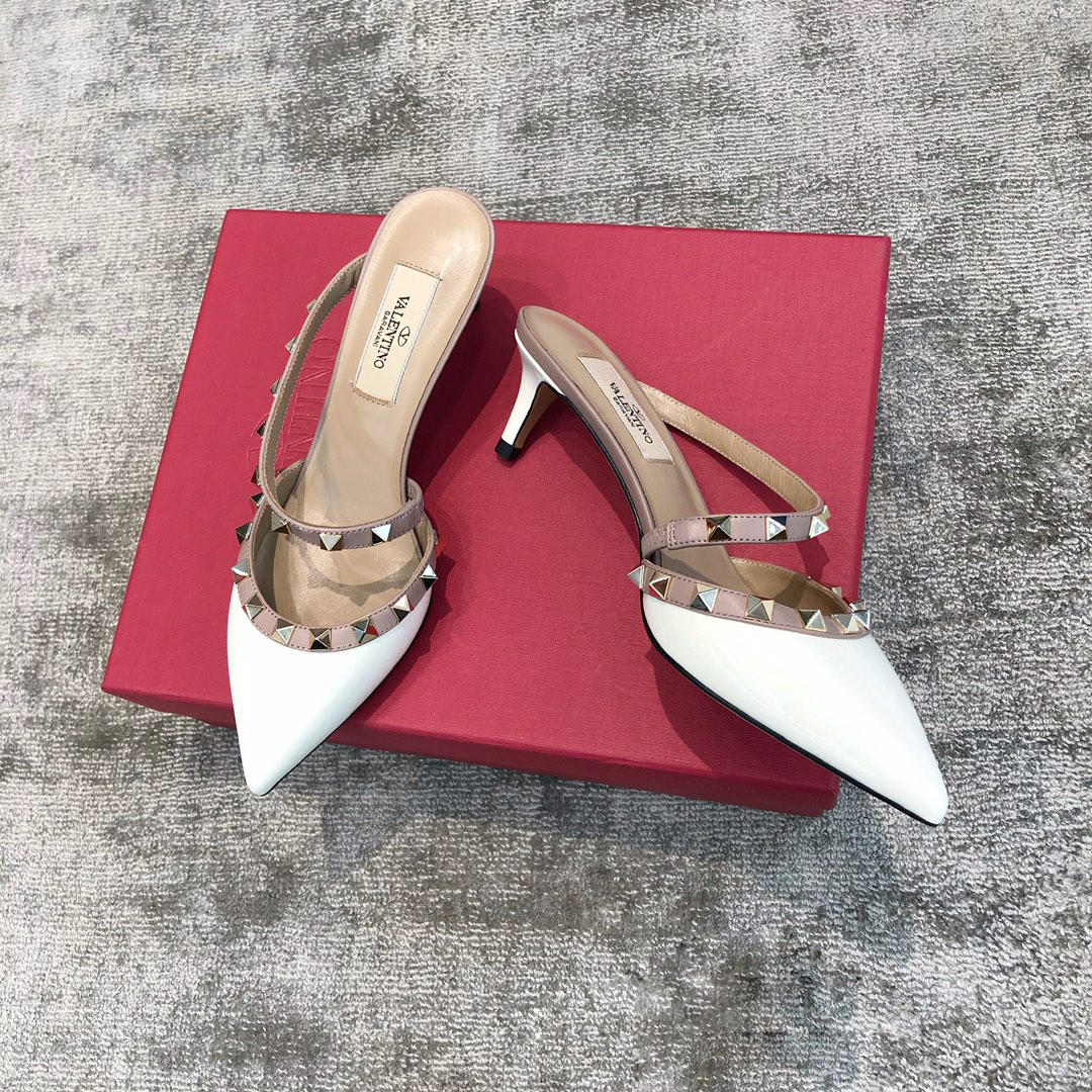 Valentino VT Collection One strap slant heel tow 6.5CM White