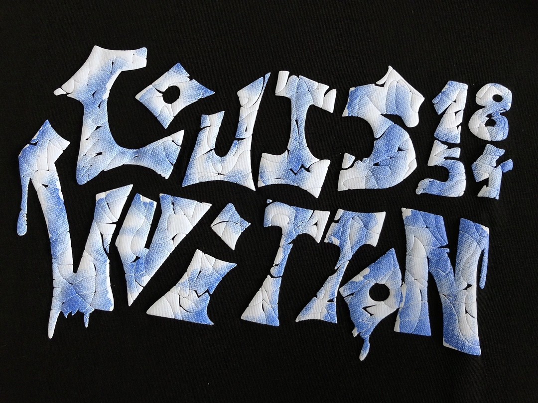 Louis Vuitton Three-dimensional foam letter doodle round-neck t-shirt