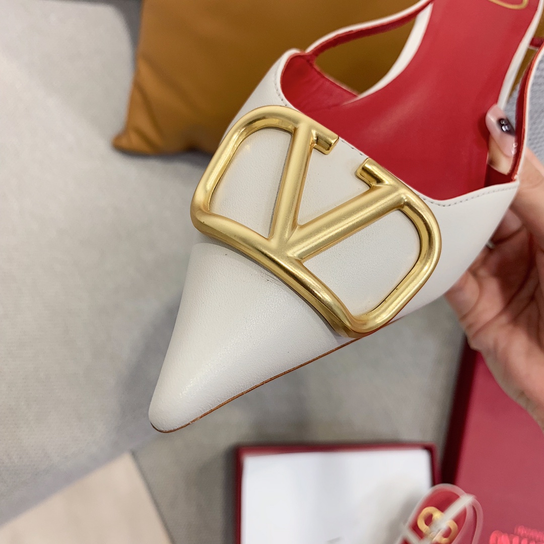 【Valentino】Valentino highest version of kitten heel sandals custom original top calfskin