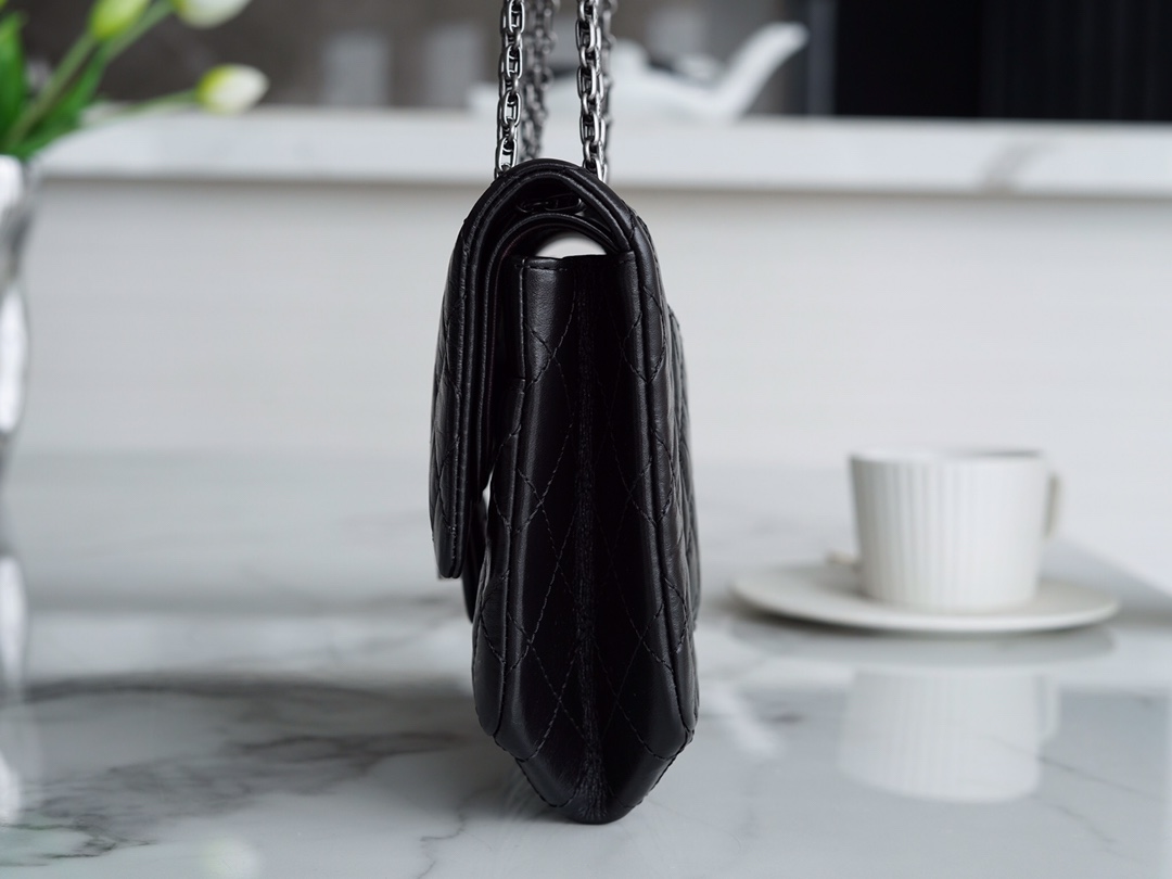 𝗖𝗵𝗮𝗻𝗲𝗹 Replica ❷. ❺❺ Italian [Montebello] Calfskin Small   Black Silver