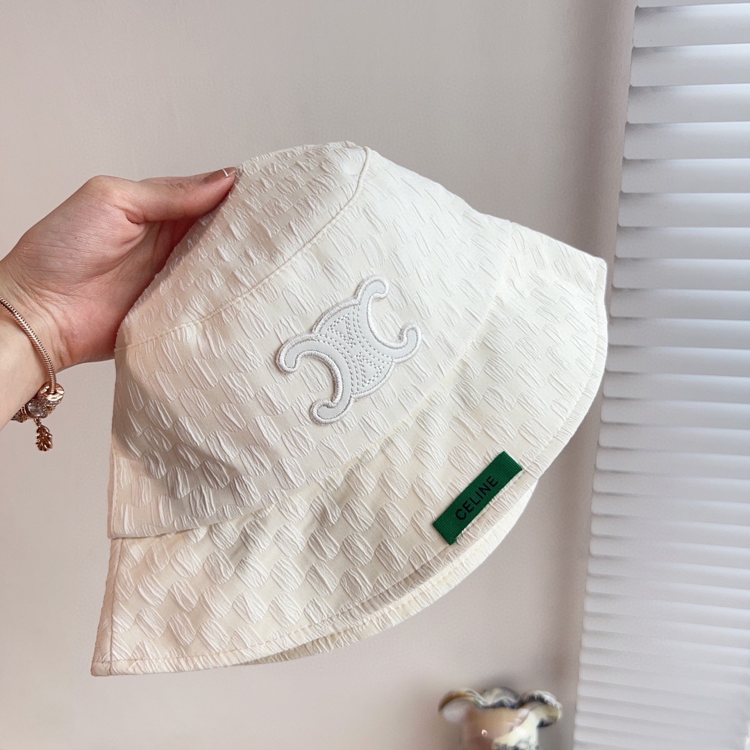 CELINE 2023 new Arc de Triomphe fisherman hat bucket hat