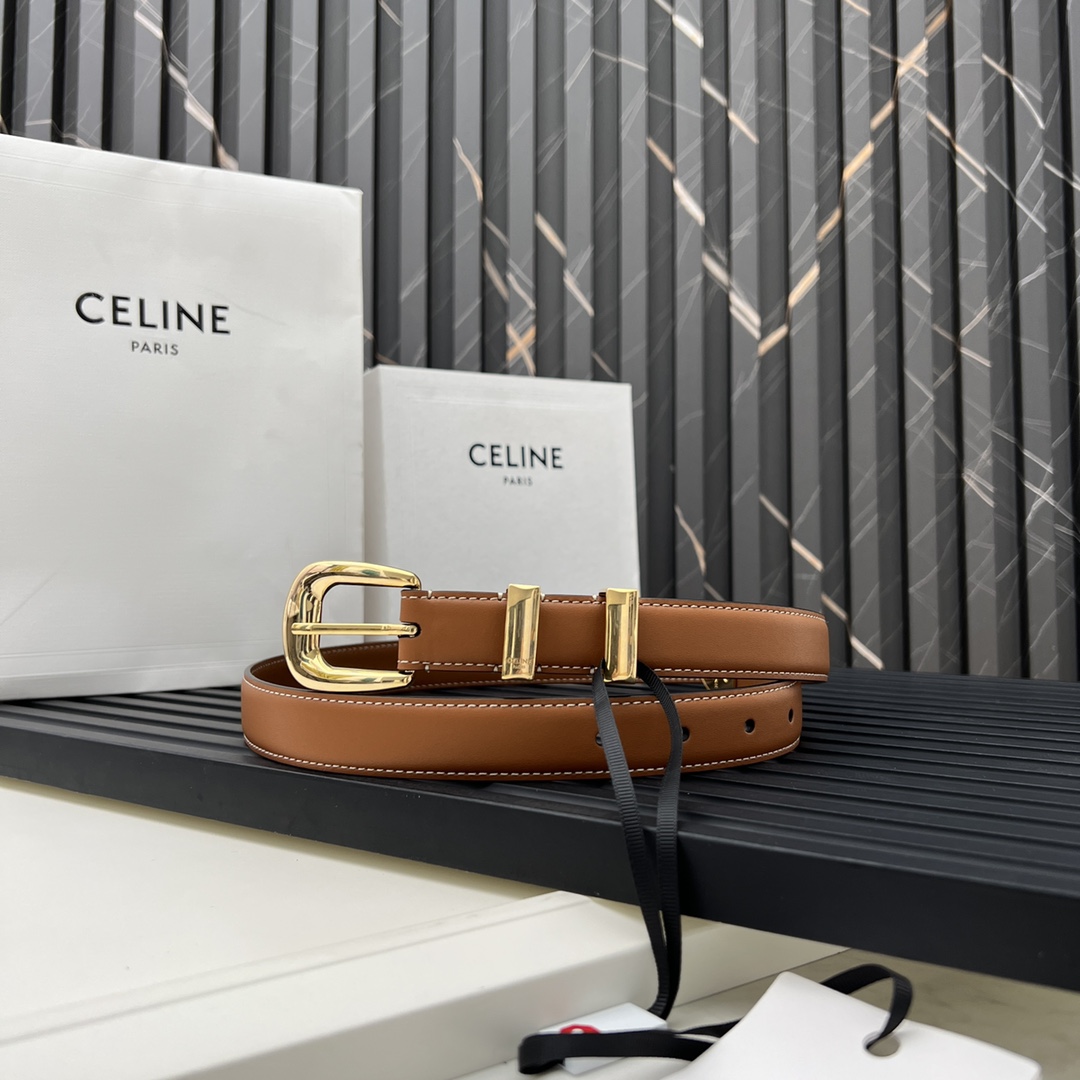 CELINE WESTERN medium belt in smooth calfskin