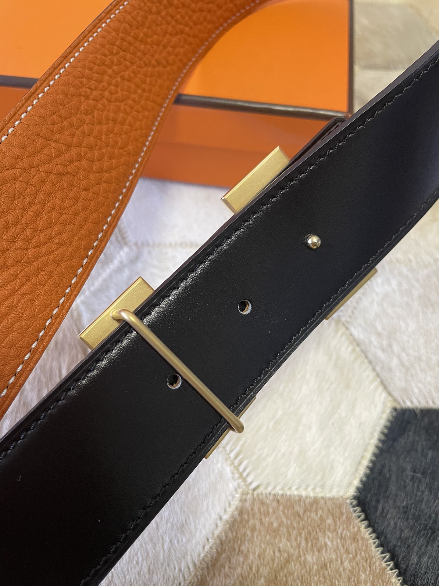 Hermes stainless steel double row diamond hanging buckle