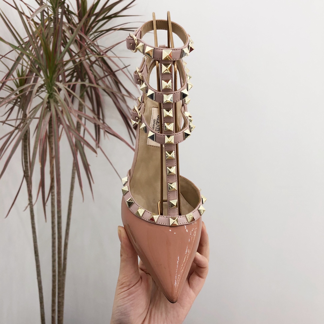 【Valentino】Valentino Valentino top version beige patent leather 3 with 6.5cm high heels