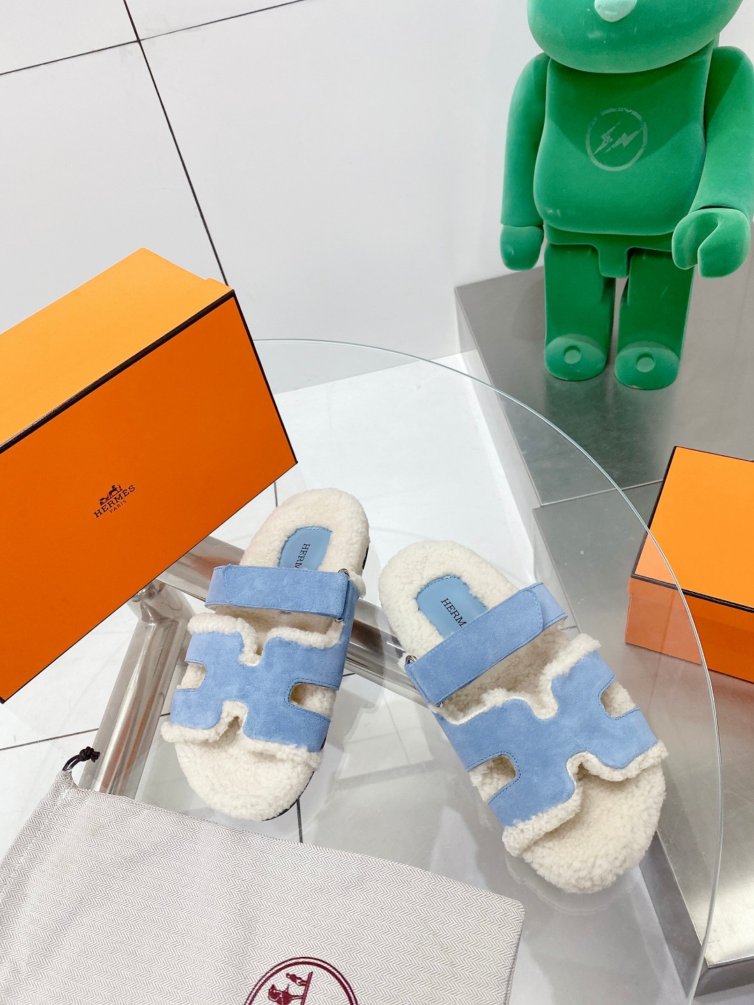 Hermes teddy fur uncle shoes