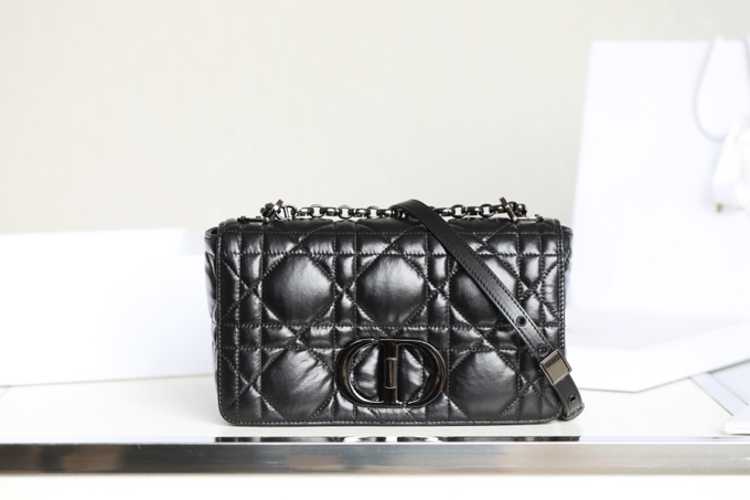 ▪️ DIOR CARO Black Gunmetal Buckle DR-061