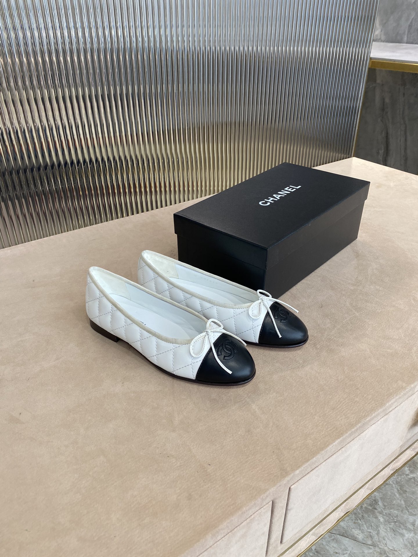 CHANEL ballerinas are timeless classics. Stay elegant Imported water-dyed sheepskin
