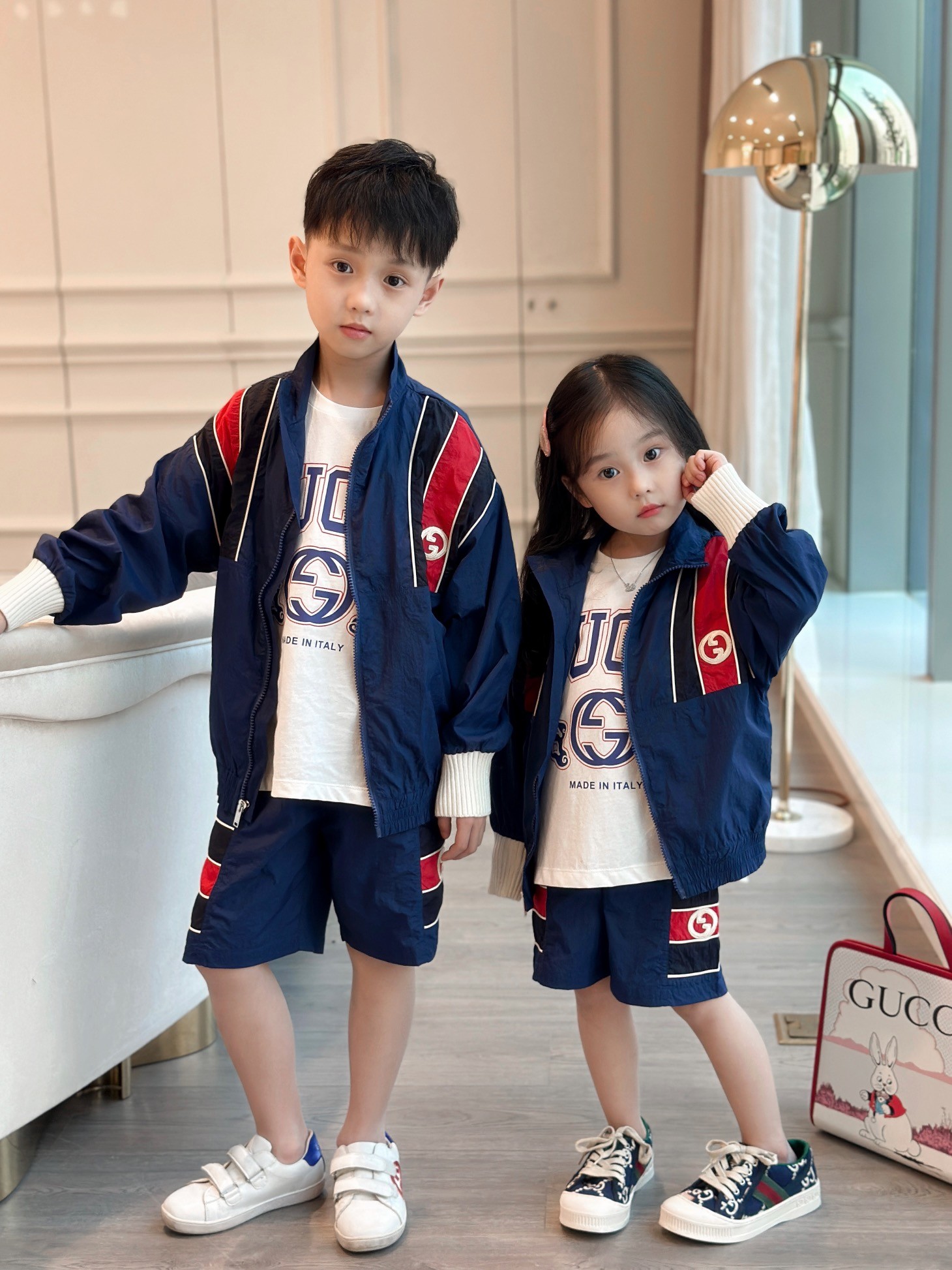 Gucci 2024/new three-piece children's suit