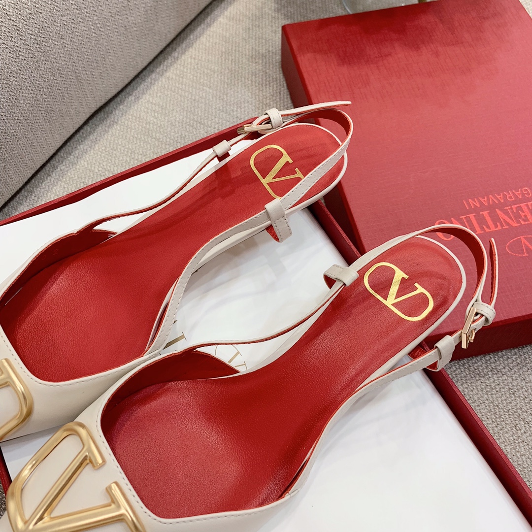 【Valentino】Valentino highest version of kitten heel sandals custom original top calfskin