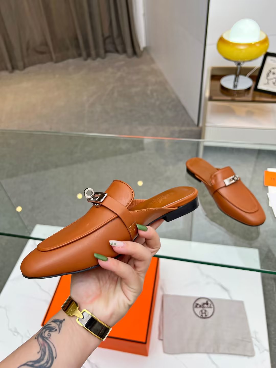 Hermes early spring new slippers