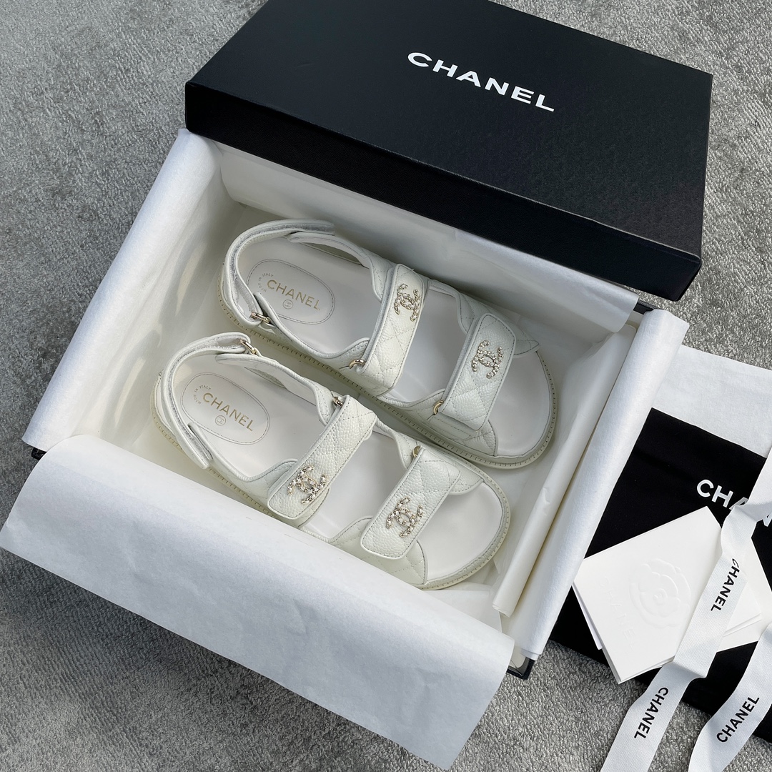 CHANEL new color bow sandals classic beach shoes every year the new color