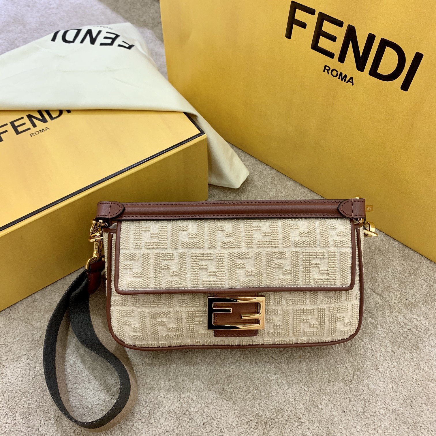 FENDI Medium 2020 Latest Baguette Denim F Logo Collection