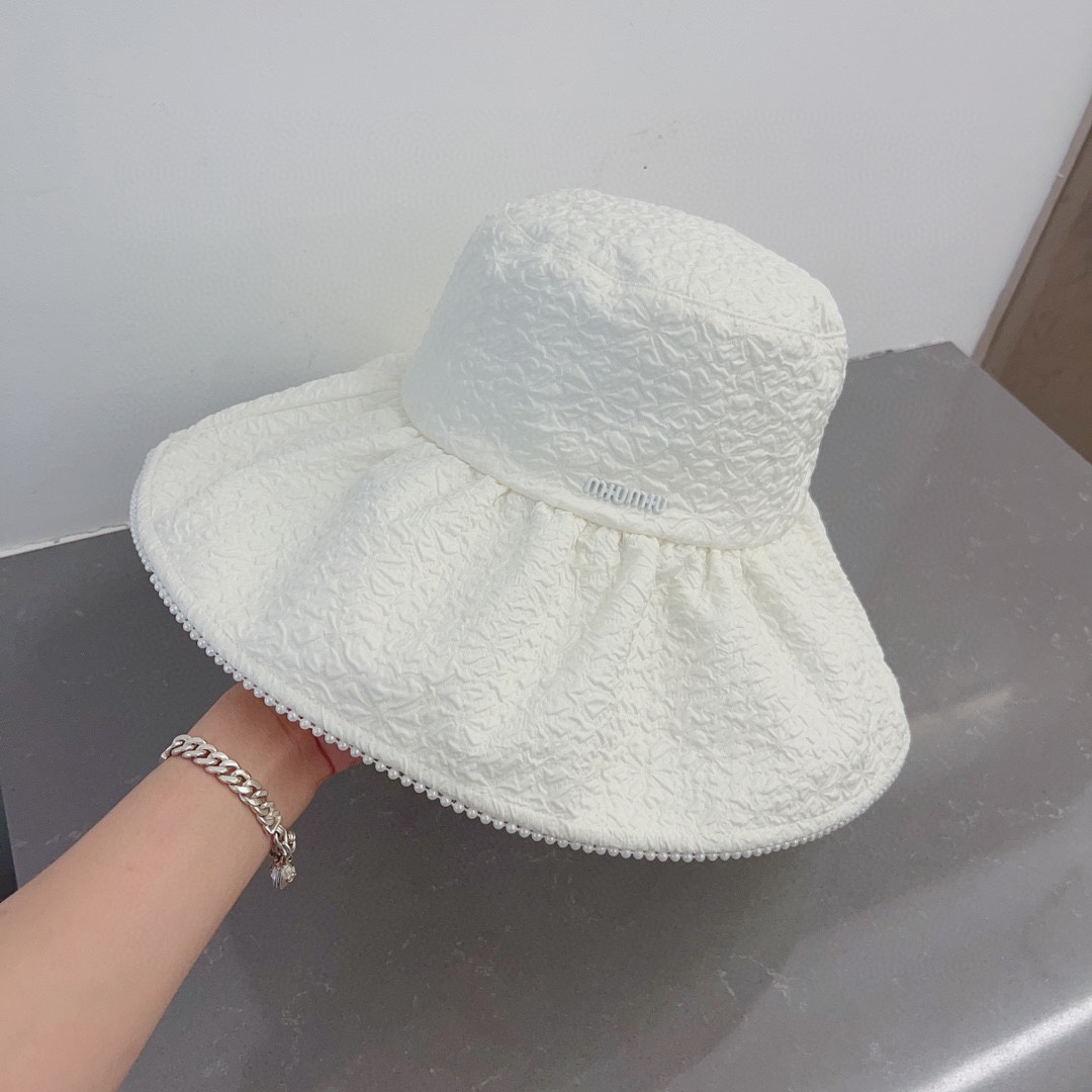 MIU MIU ruffled cloth hat, sun visor