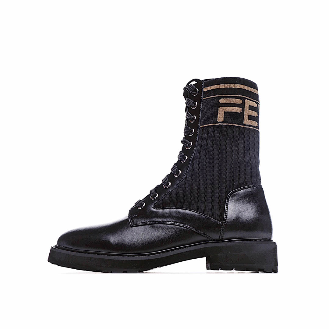 Fendi Knitted Stretch Martin Boots