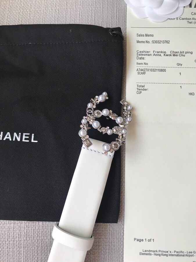 𝗖𝗛𝗔𝗡𝗘𝗟 Imported calfskin belt