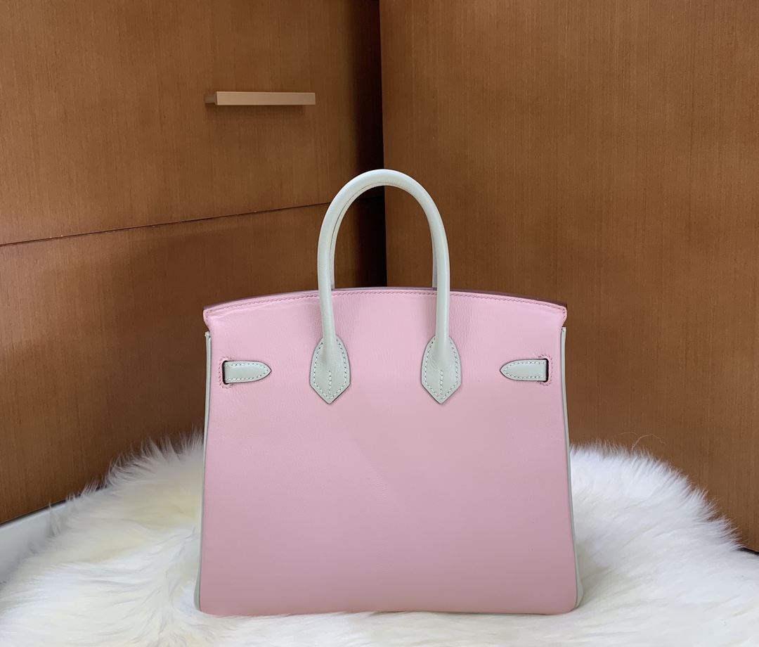 Birkin 25cm swift leather 3Q powder ➕ pearl grey gold buckle